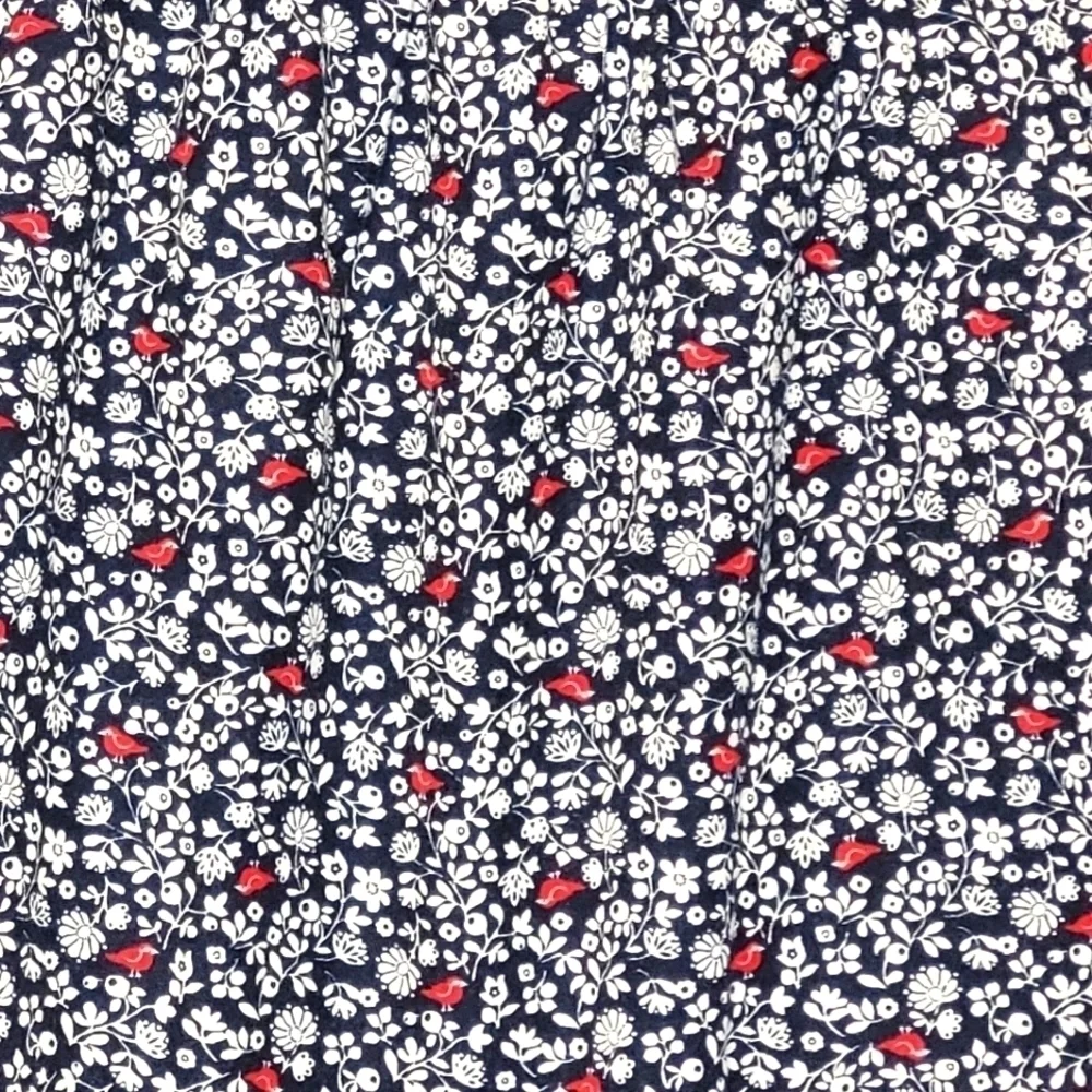 Janie and Jack Red Birds Floral Flannel Navy Blue Winter Pajama Shirt Size 10